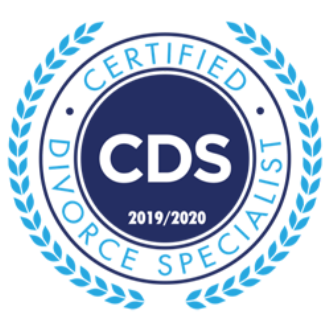A logo for a certified cds divorce specialist