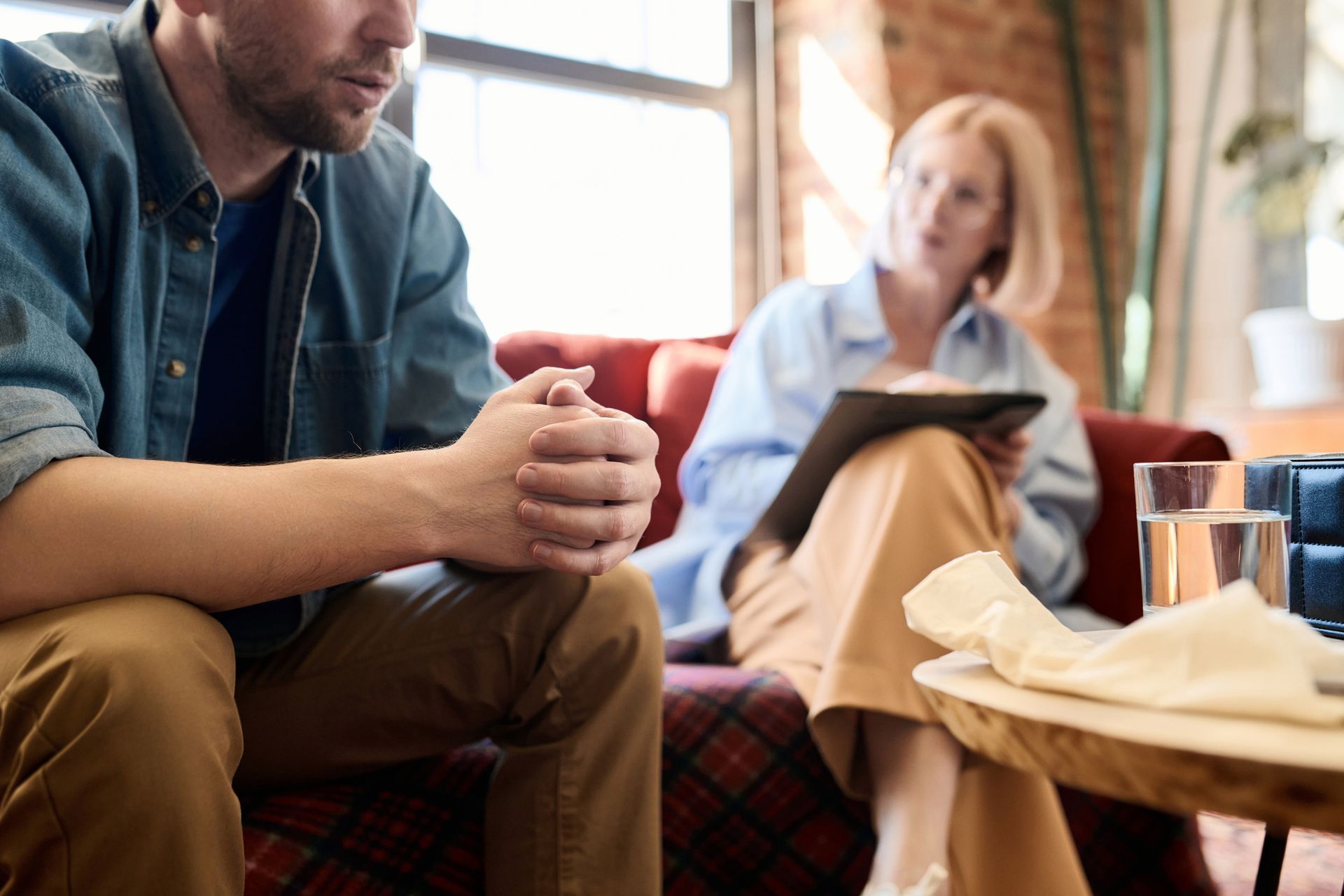 Man Talking to Psychologist — Cedar Rapids, IA — Family Psychology Associates