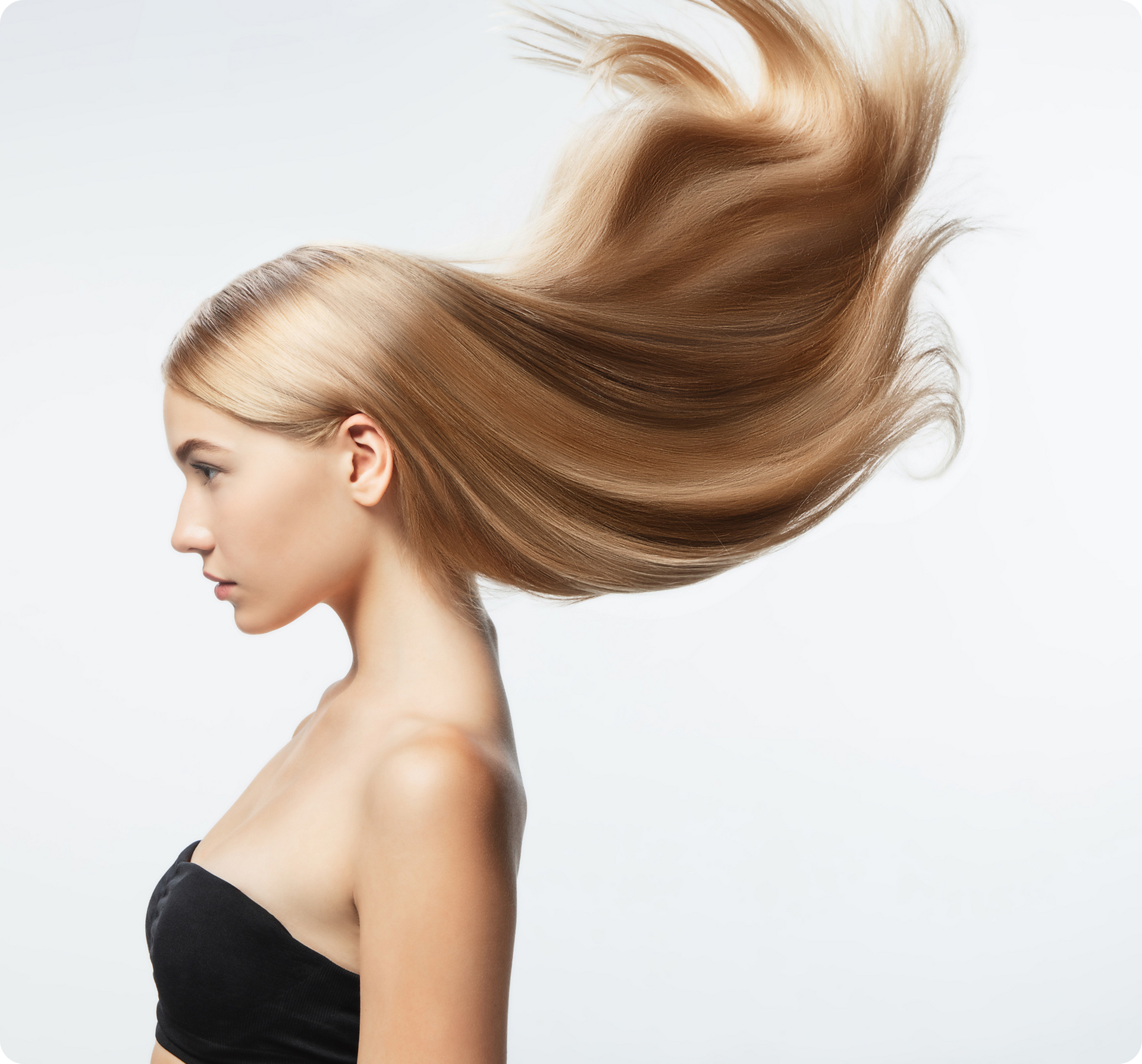 Model met lang blond haar