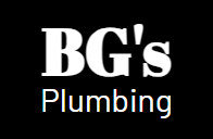 BG's Plumbing The logo for bg 's plumbing is white on a black background.