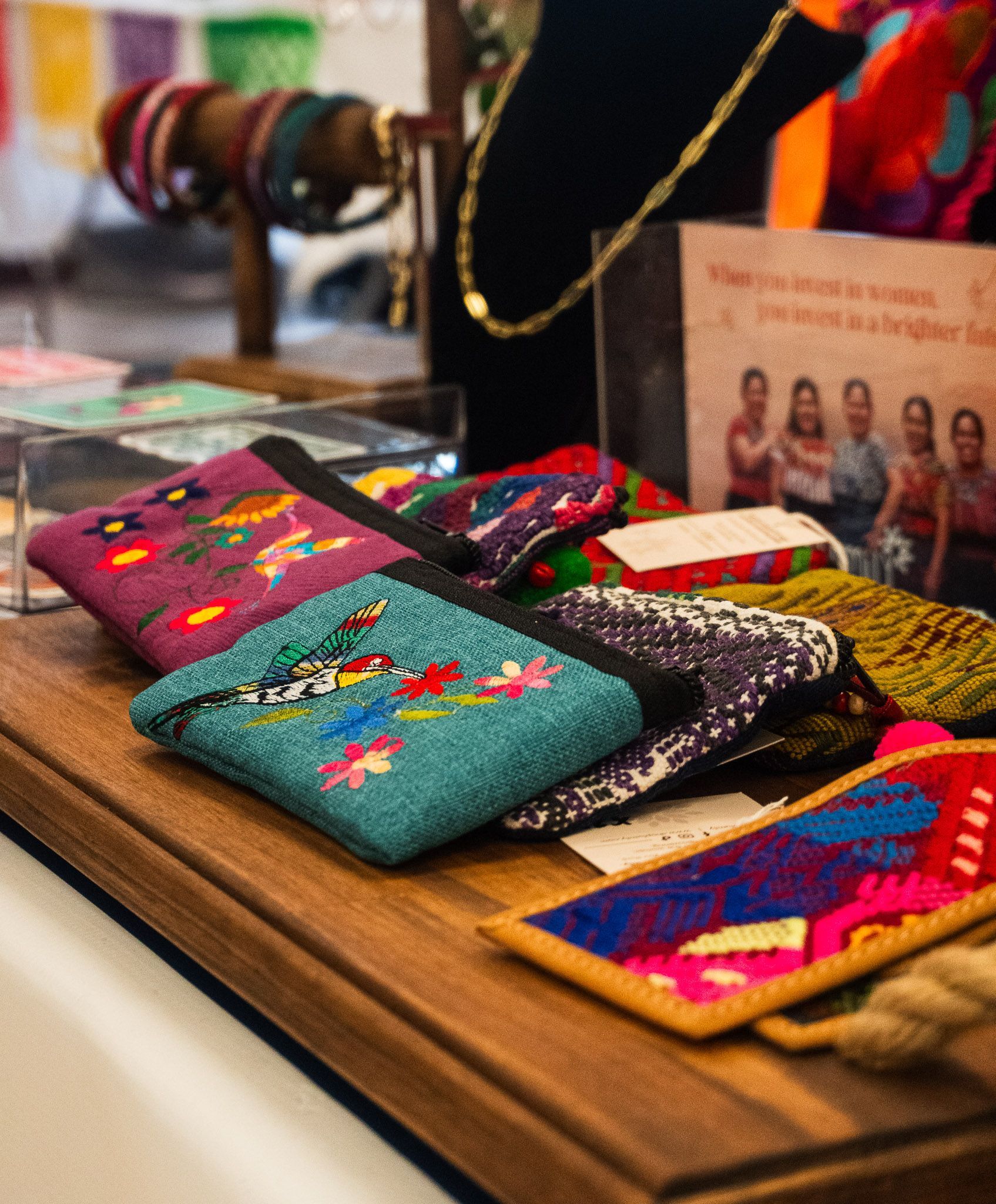 Colorful handmade zipper pouches and artisan accessories inspired by Mexican and Latin American craftsmanship.