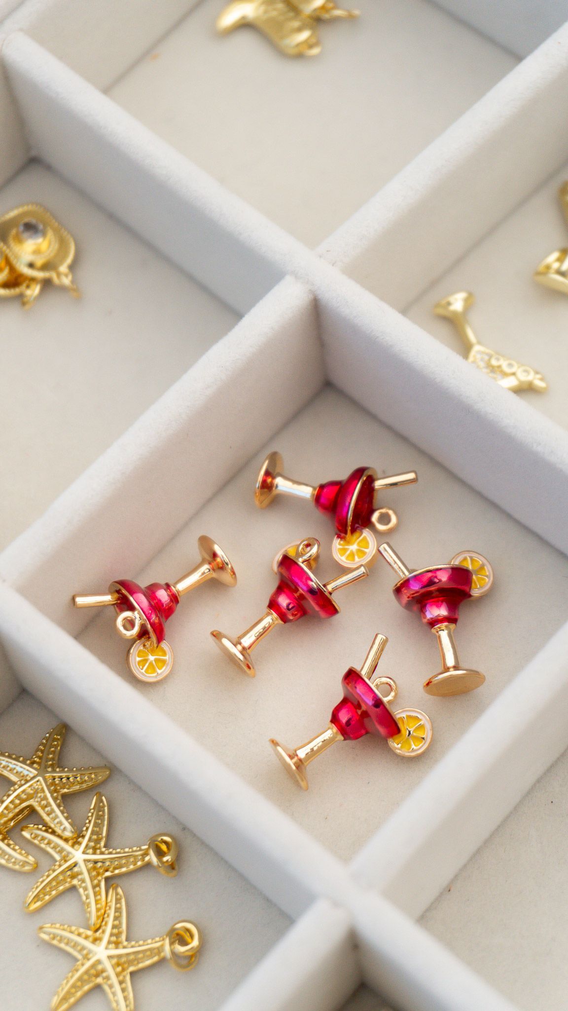 Close up picture of custom charms available at Link and Link custom hat and charm bar.