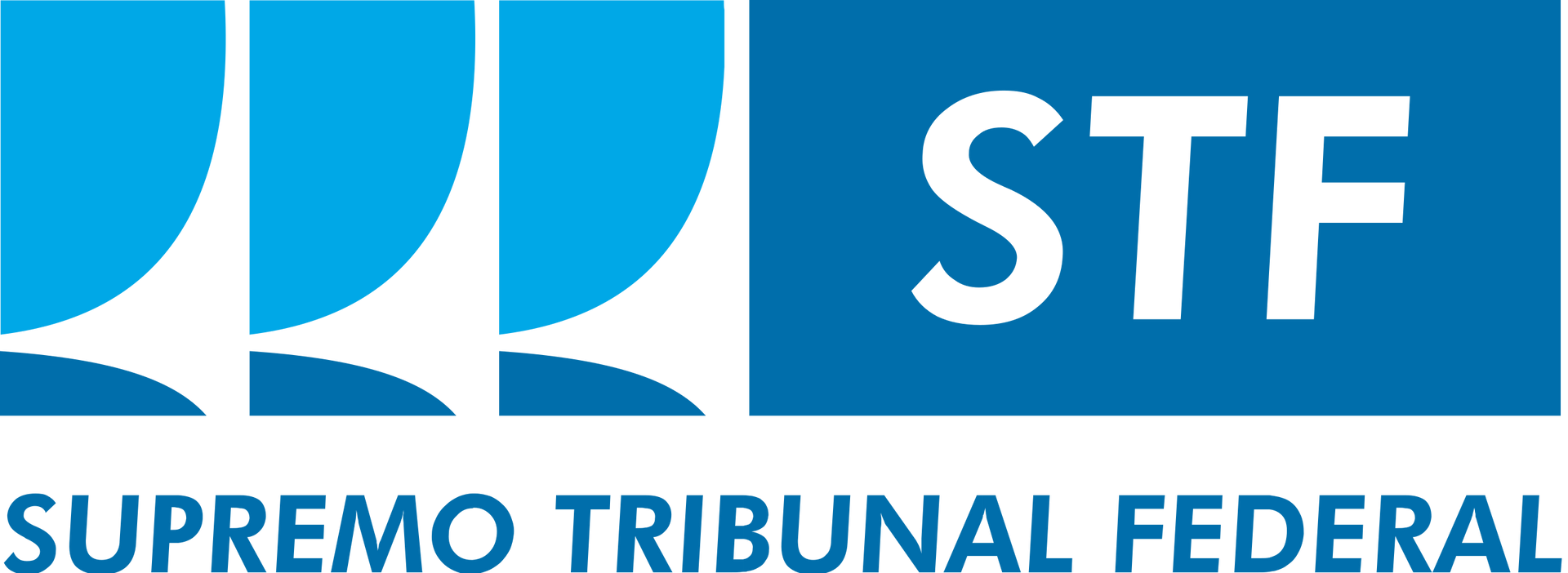 Logo azul e branco do STF com a inscrição “Supremo Tribunal Federal”
