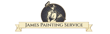 James Painting Service logo with a painter holding a brush over a beige banner.