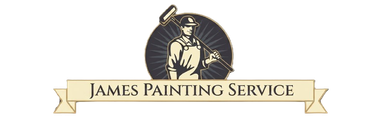 James Painting Service logo with a painter holding a brush over a beige banner.