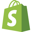 Green Shopify shopping bag logo with white “S” on a white background