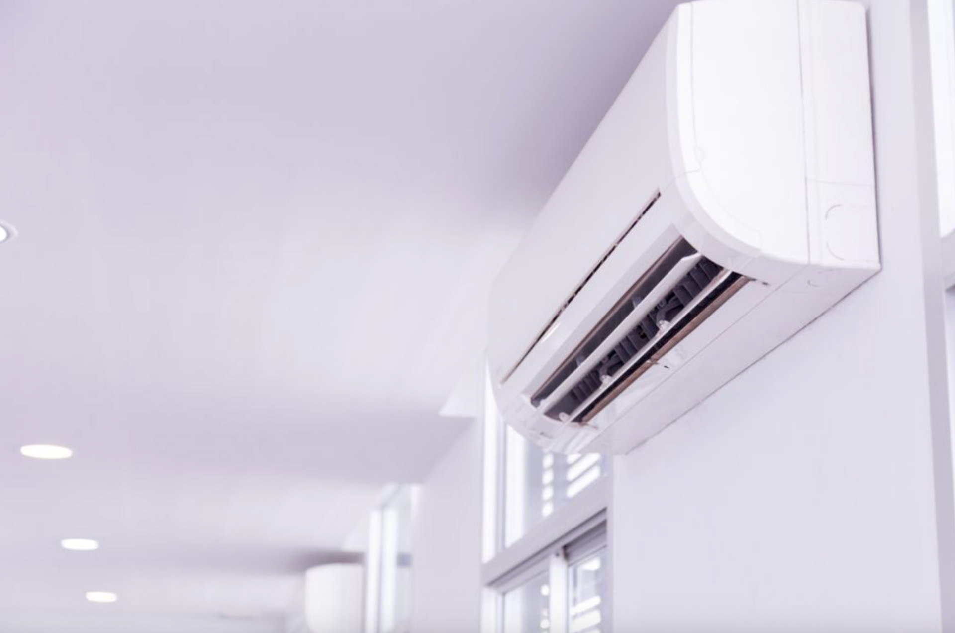Wall mounted air conditioning unit in a home
