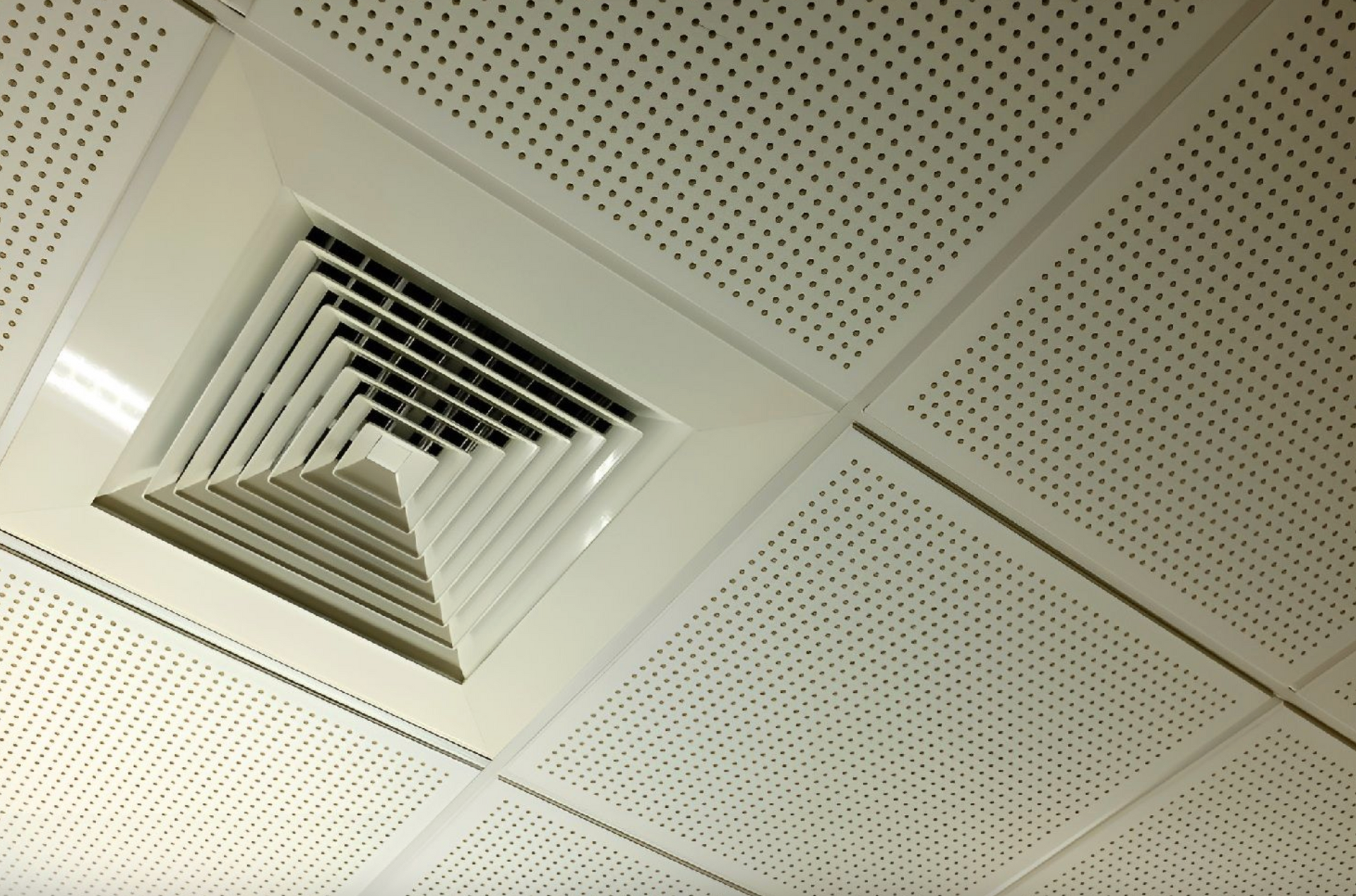 A Square Ceiling Diffuser Vent For A Ducted Air System