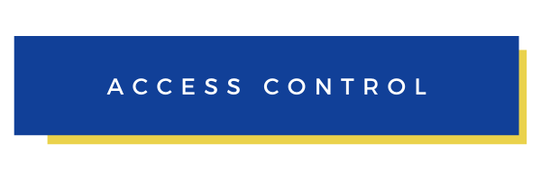 Blue “ACCESS CONTROL” banner with a yellow underline