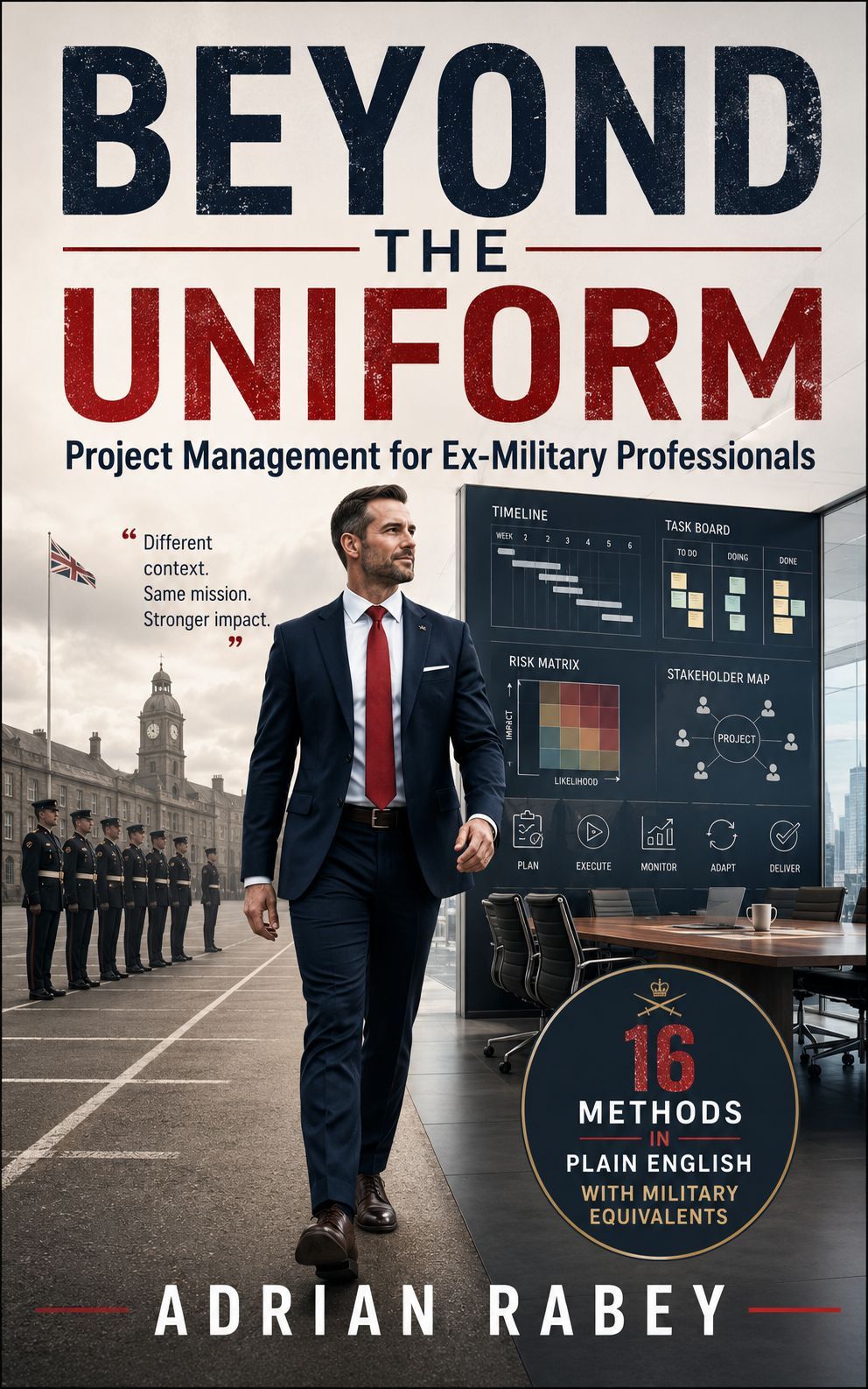 Beyond the Uniform: Project Management for Ex-Military Professionals: Book Cover by Adrian Rabey