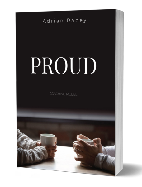 Proud coaching model book cover by Adrian Rabey