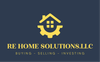 RE HOME SOLUTIONS, LLC logo in gold on a dark blue background with “Buying - Selling - Investing” text