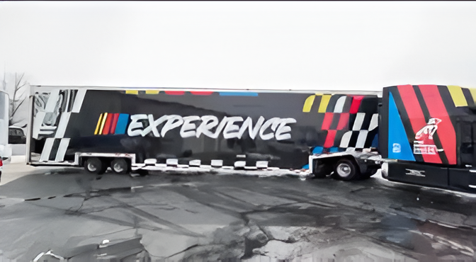 NASCAR trailer wrap near Huntersville, NC