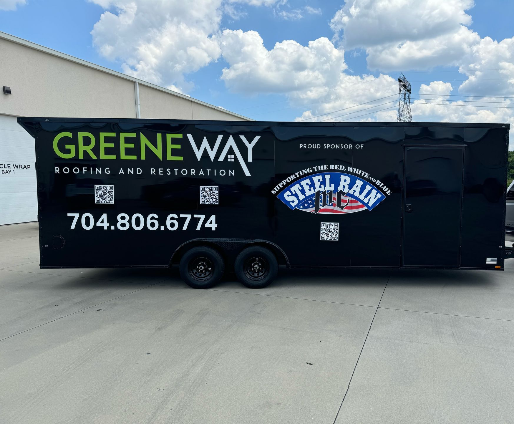 Landscaping trailer wrap installation near Charlotte, NC