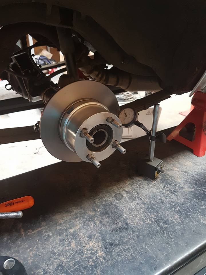 A close up of a brake disc.