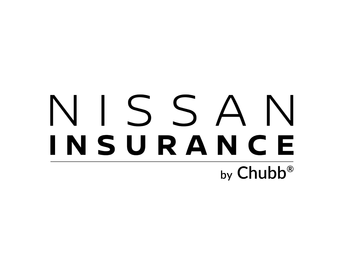 Logotipo de Nissan Insurance en texto negro con “by Chubb” debajo sobre un fondo blanco.