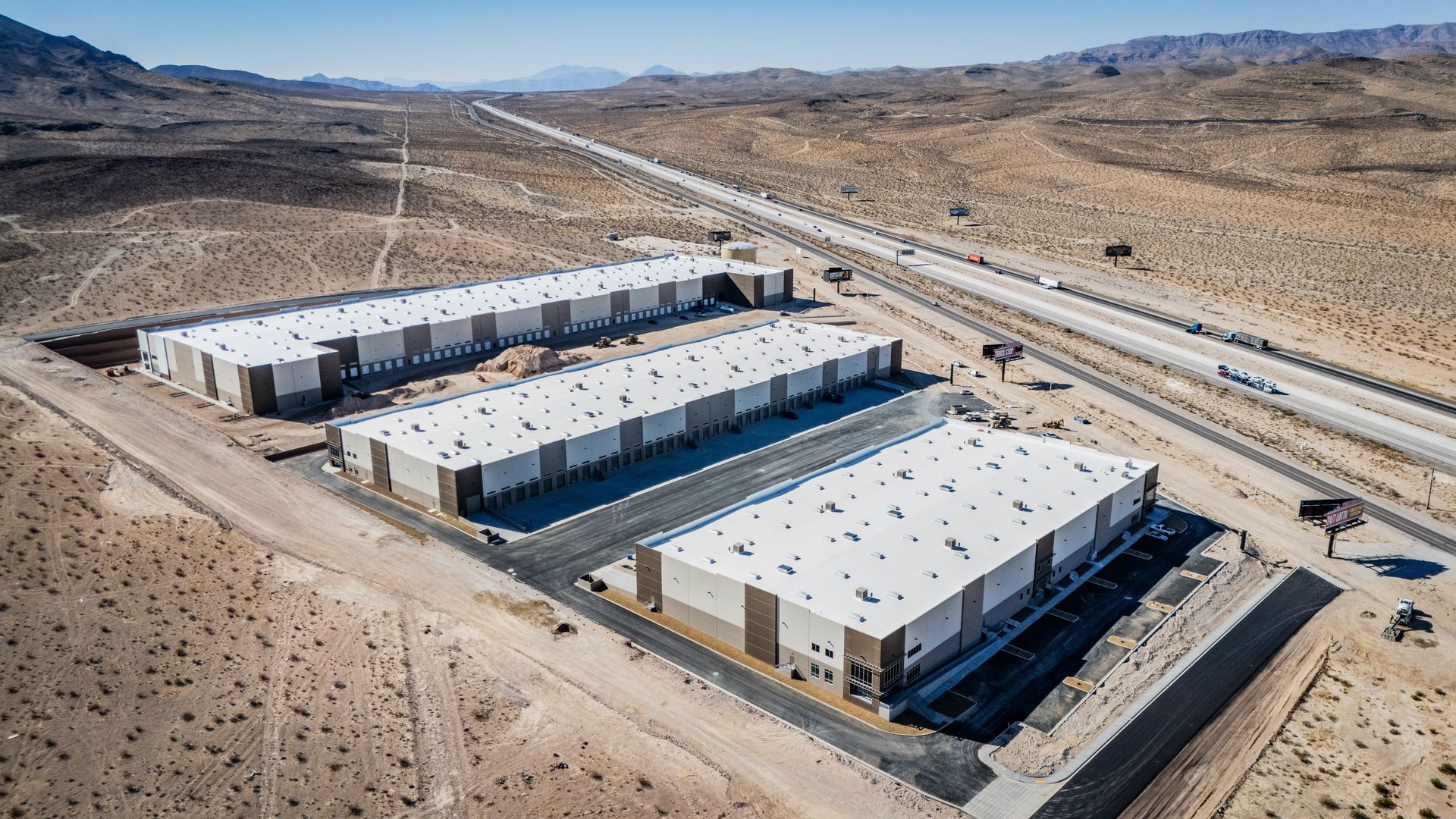 Aerial view of a desert industrial complex with white — Las Vegas multi-family photography