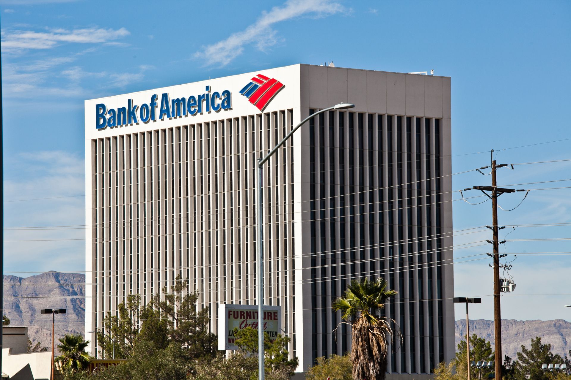 Bank of America office building with a large logo — Las Vegas advertising photography