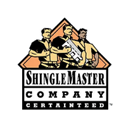 The shingle master company logo is a picture of three men standing next to each other.