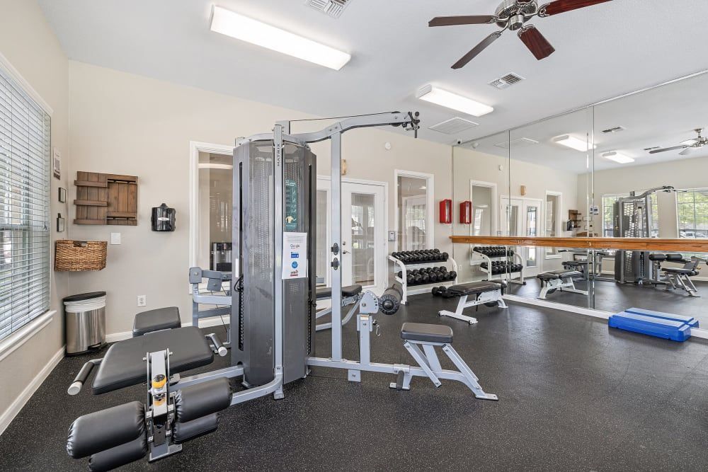 Fitness center at Marquis at Westchase in Houston, TX.