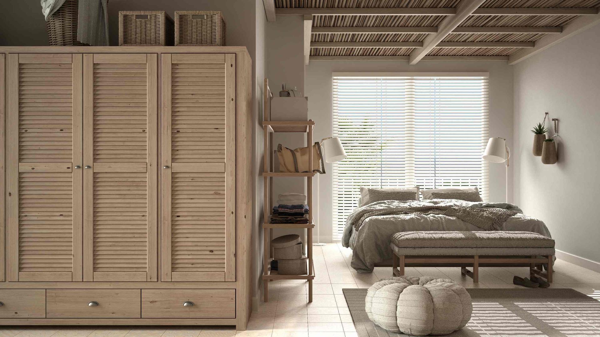 Closet installed in a home bedroom