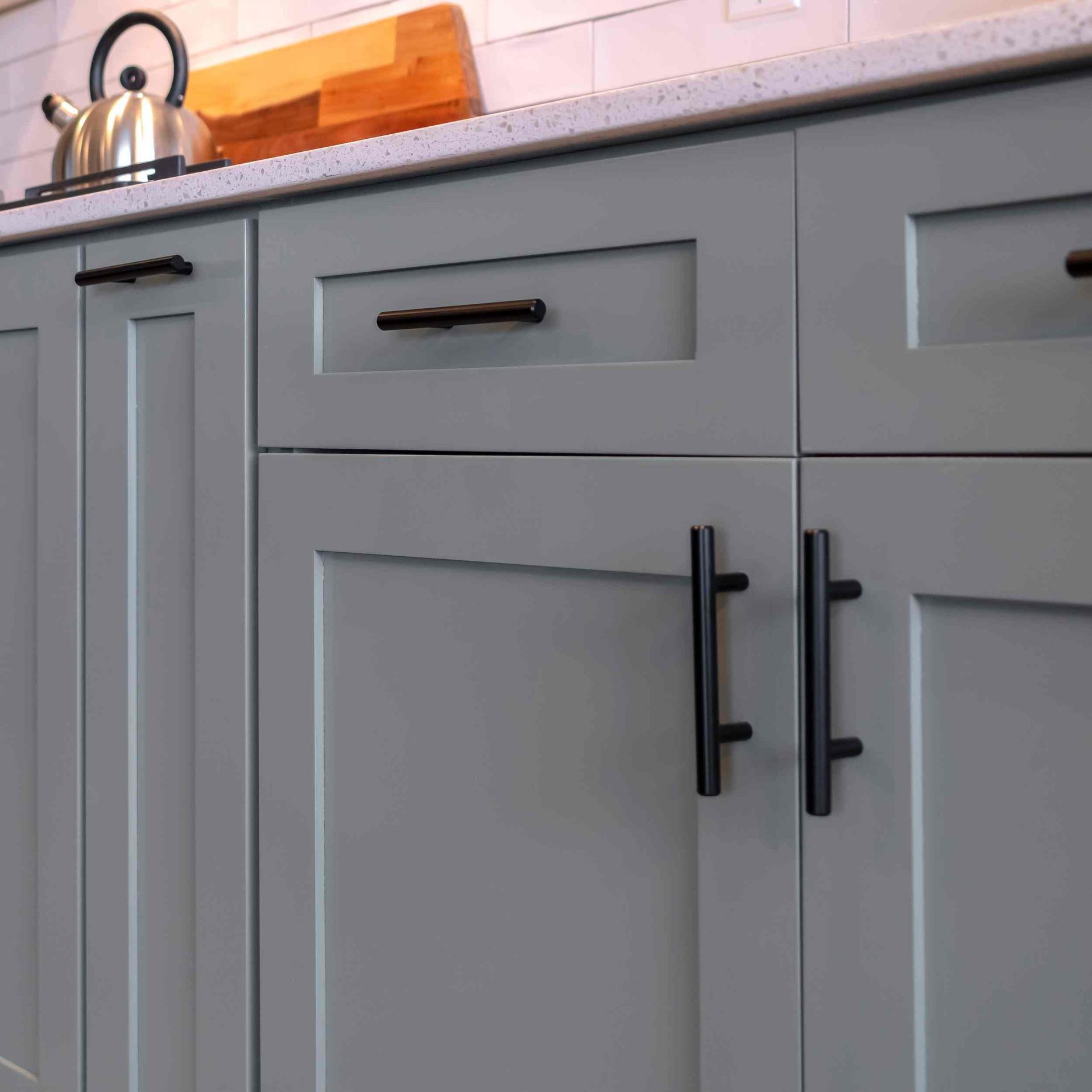 Quality work on a custom gray bathroom vanity for a remodel