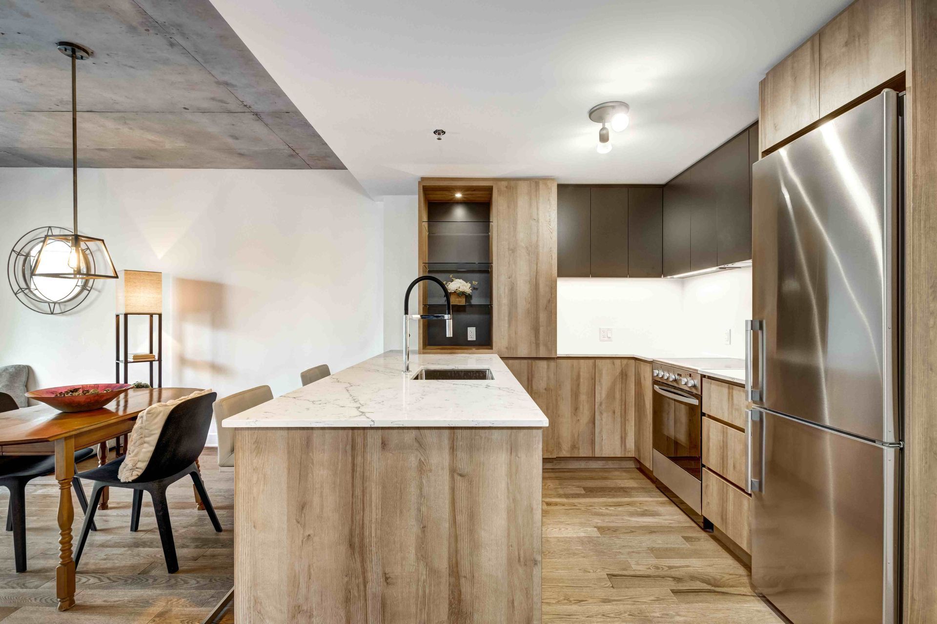 Custom cabinets light colored wood in a Greeley home