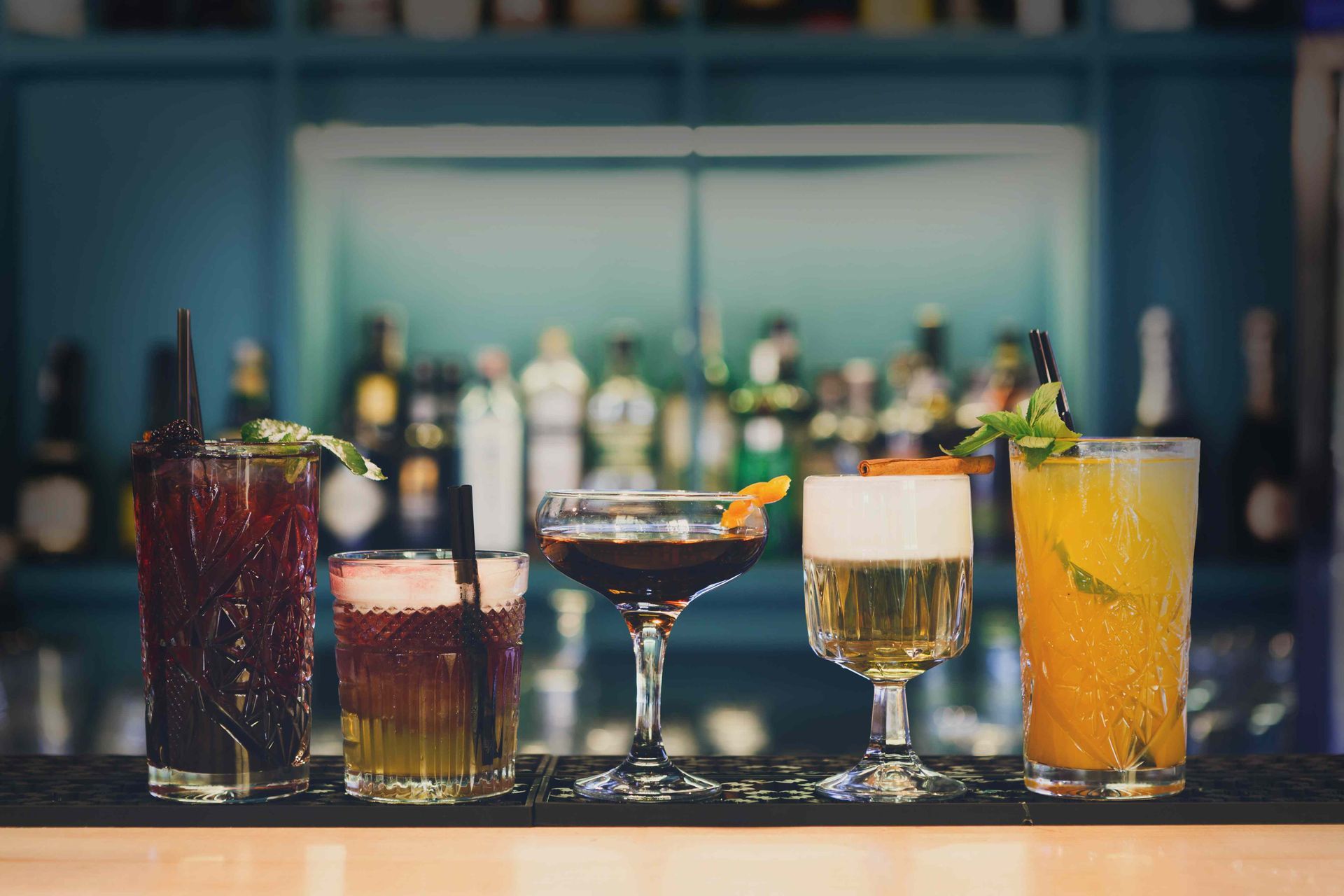 Home bar with drinks ready