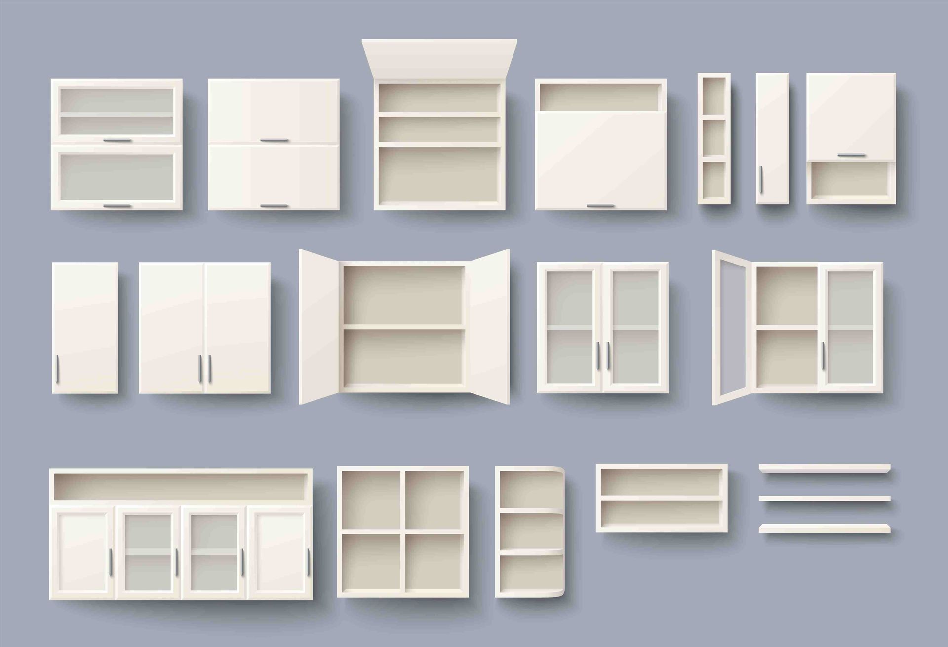 A picture of different styles of cabinets that we offer at Fort Collins Cabinet Kings