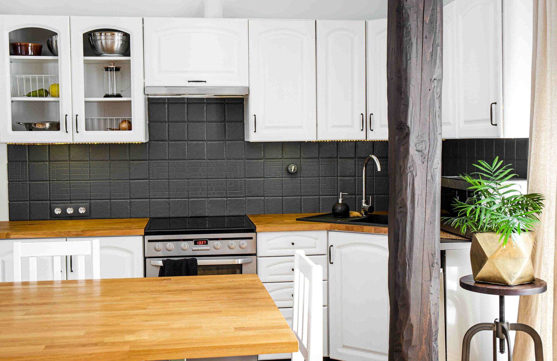 White cabinets in a kitchen