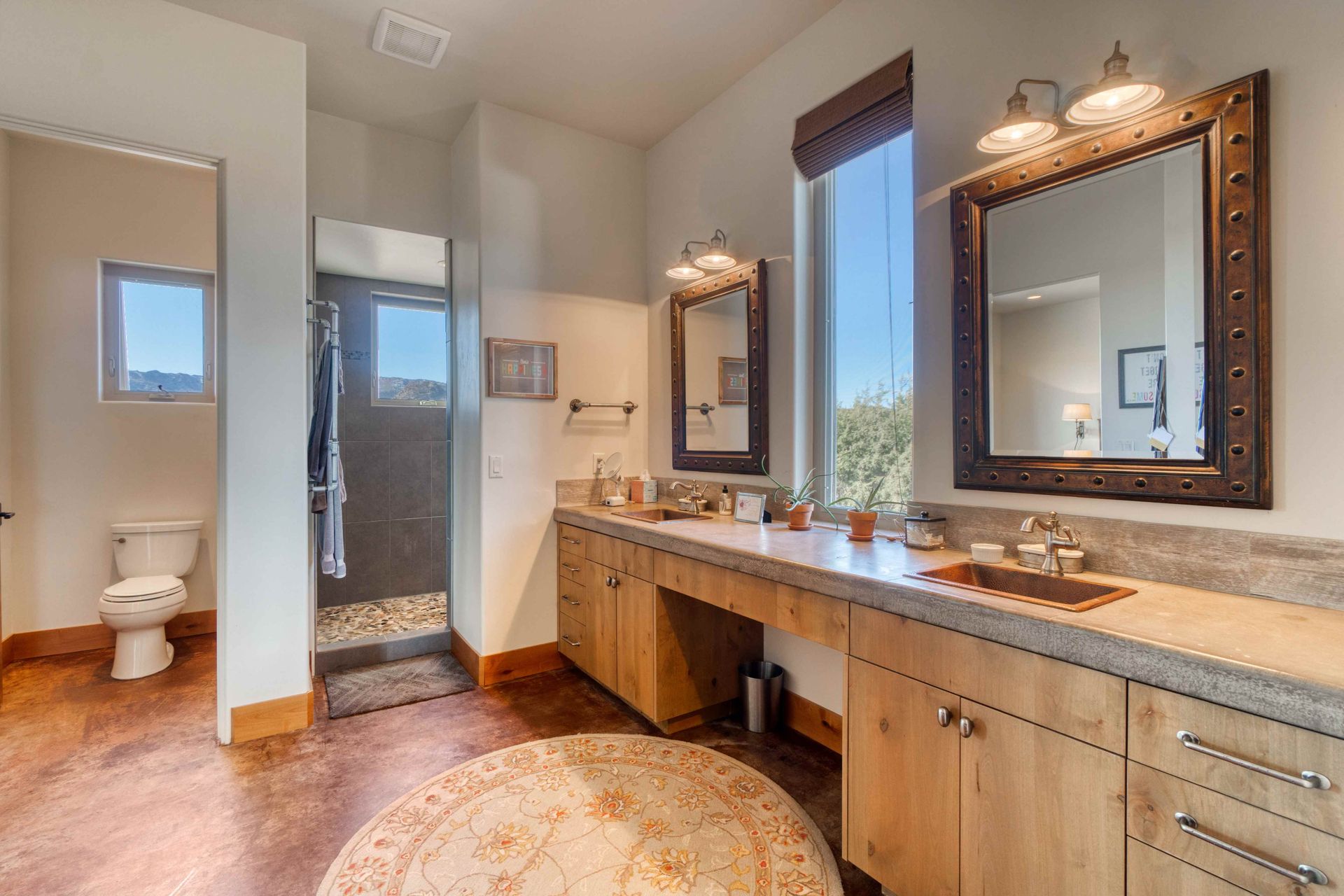 Rustic wood bathroom vanity