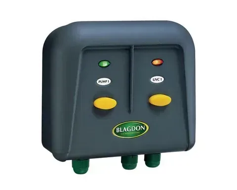 A black box with two yellow buttons on it.