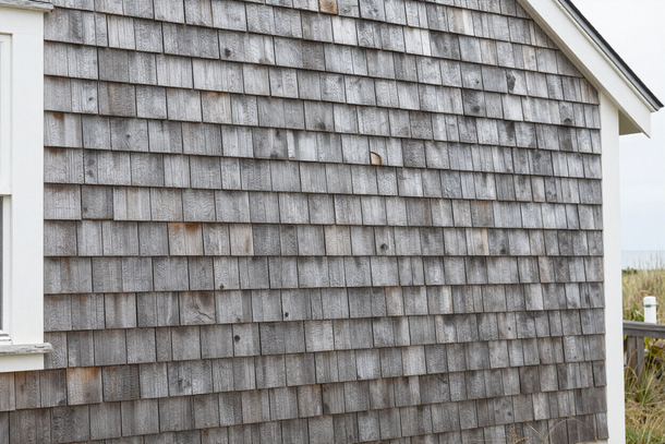 Cedar shake shingles on a coastal New England home