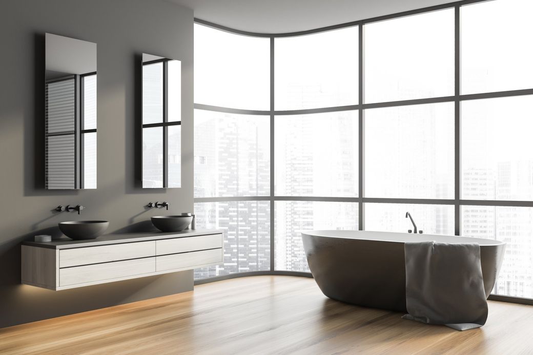 Bathroom with Timber Flooring — Mornington, VIC — Boutique Interiors and Floors