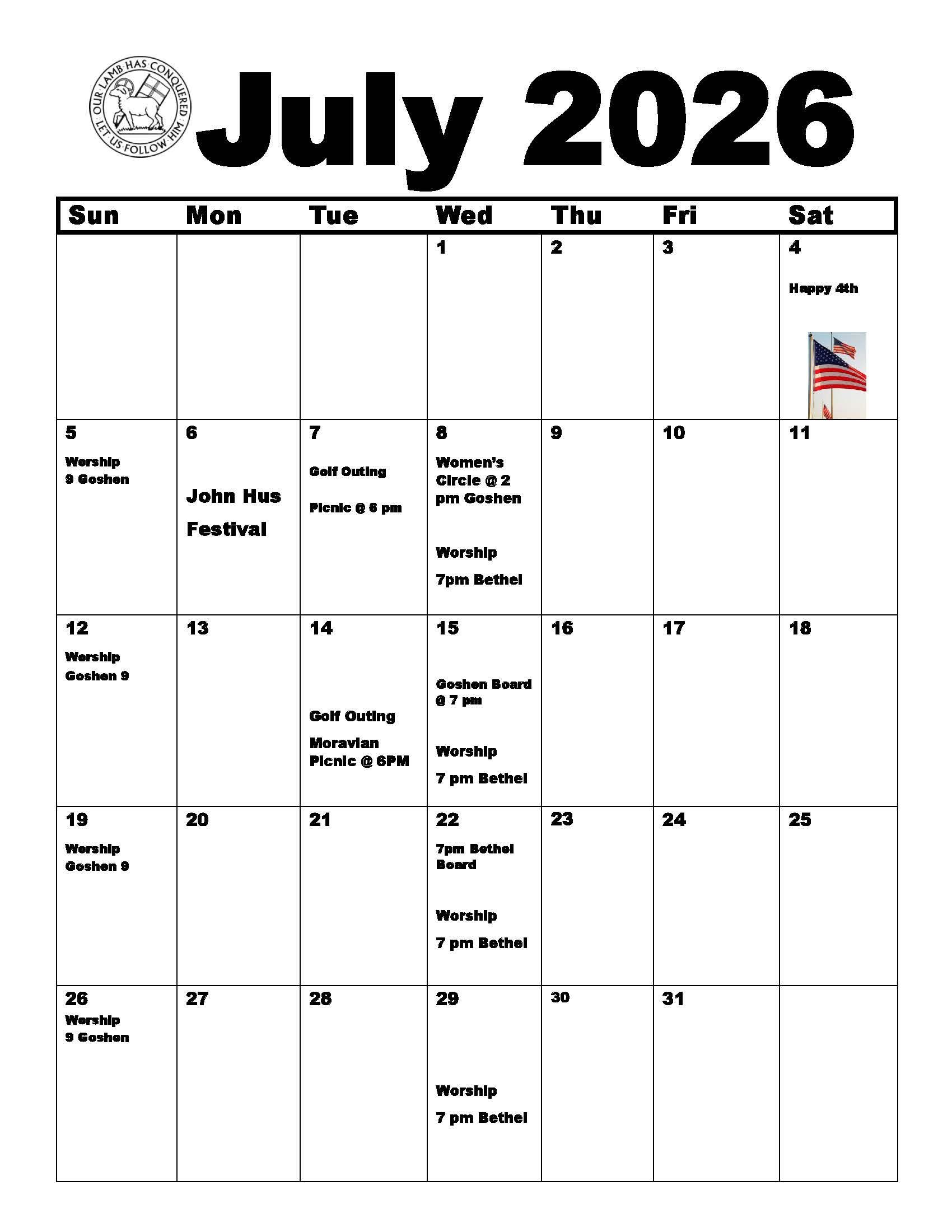 events calendar