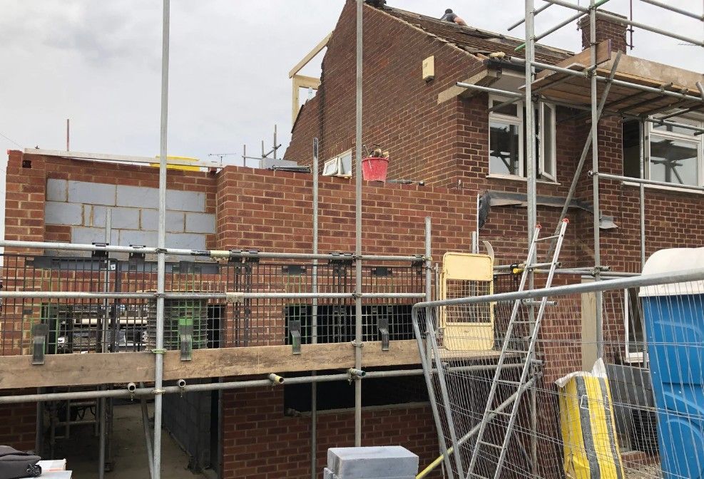 Derbyshire Specialists Group double storey extension being built in Belper
