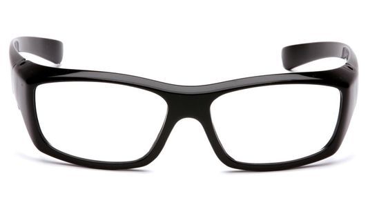 Gafas rectangulares negras con montura gruesa.