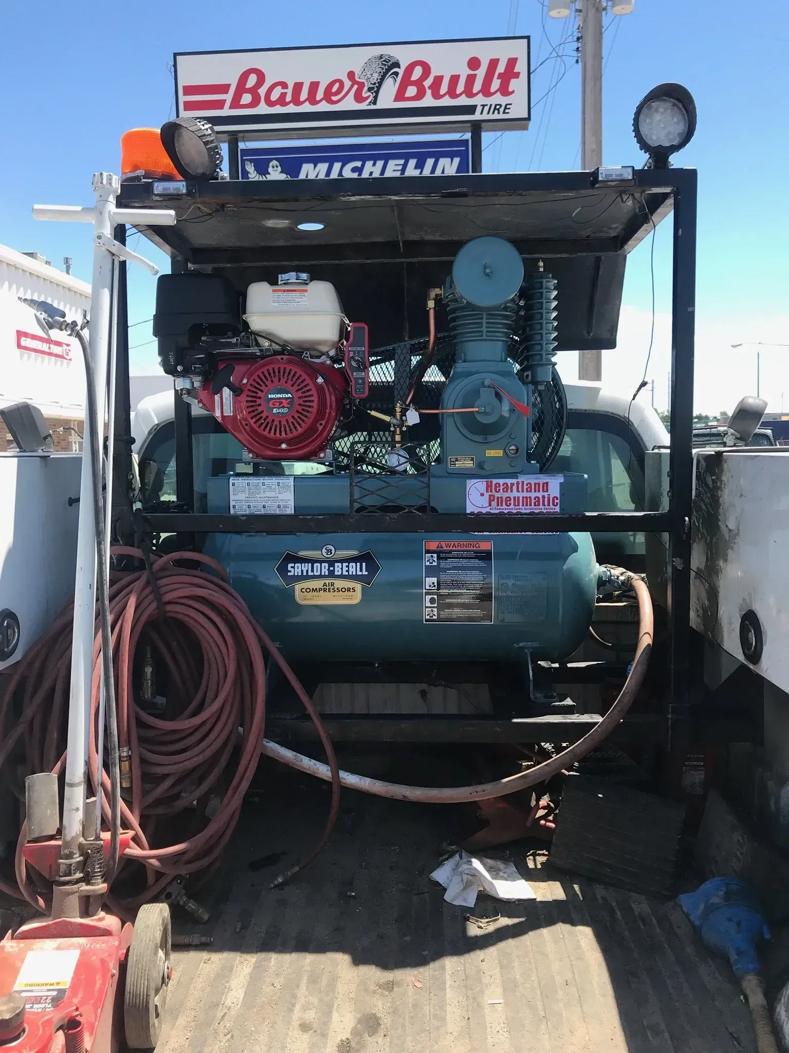 tire service truck honda engine champion compressor