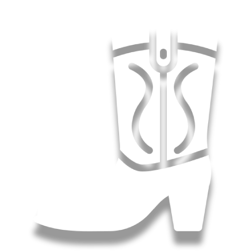 Stylized gray high-heeled boot icon on a white background