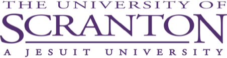 The University of Scranton logo in purple. Includes text 