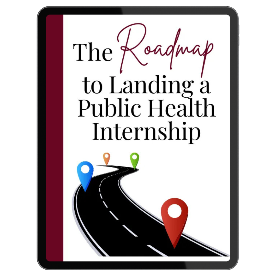 workbook cover for the roadmap to landing a public health internship