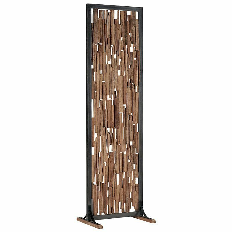 Paravent en bois avec cadre en métal.