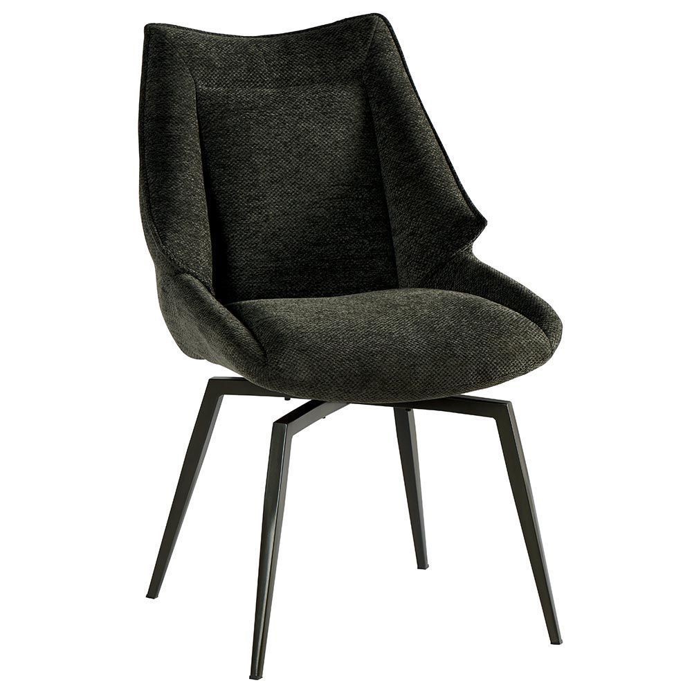 Une chaise noire avec des pieds noirs sur fond blanc