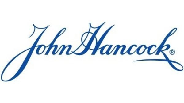 Blue John Hancock logo in cursive script on a white background