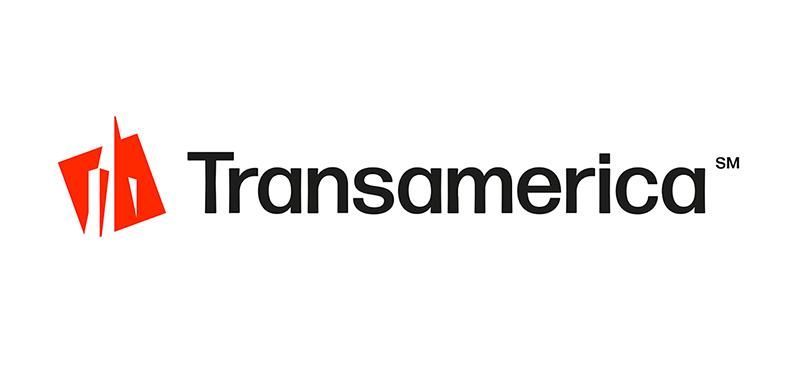 Transamerica logo with orange icon and black wordmark on a white background