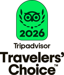 Tripadvisor Travelers’ Choice 2026 badge in green and black with owl logo
