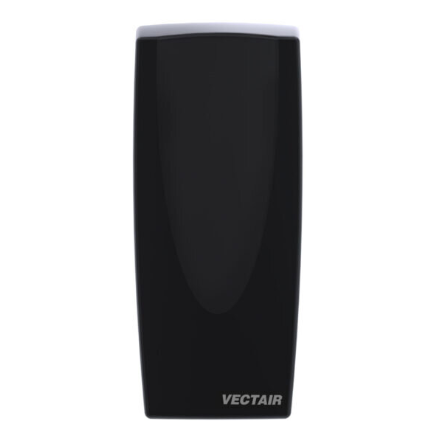 Black Vectair wall-mounted air freshener dispenser with silver top