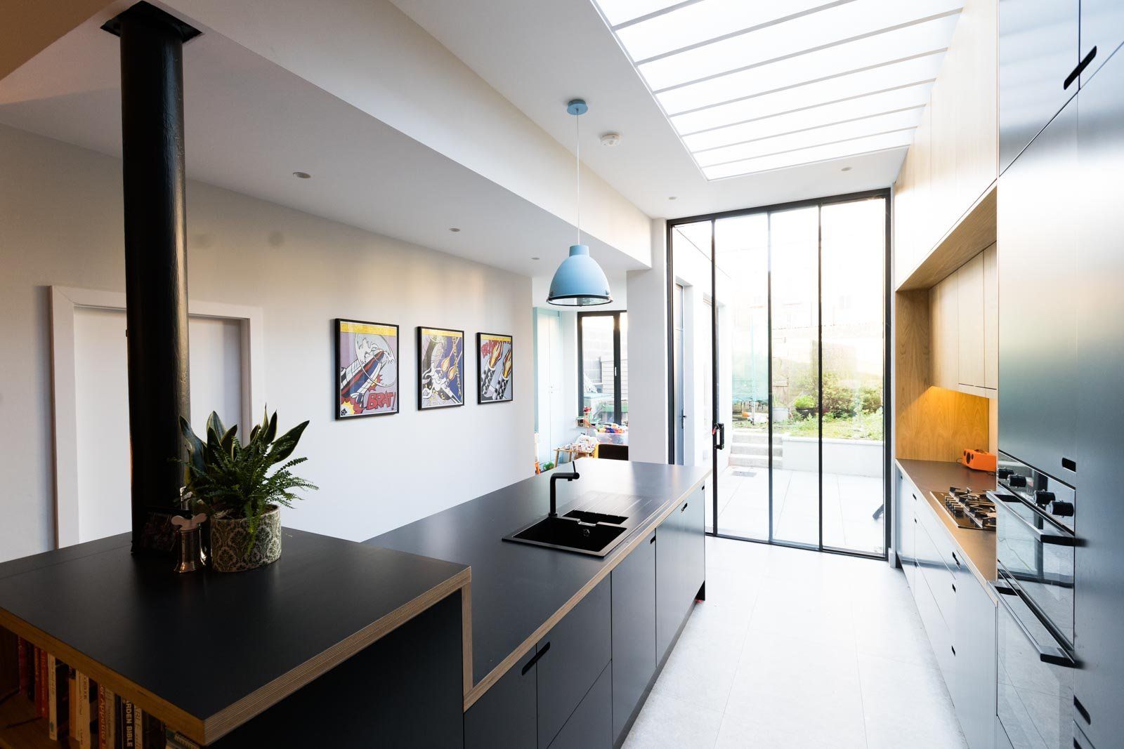 A contemporary kitchen renovation and extension of a Georgian terrace house.