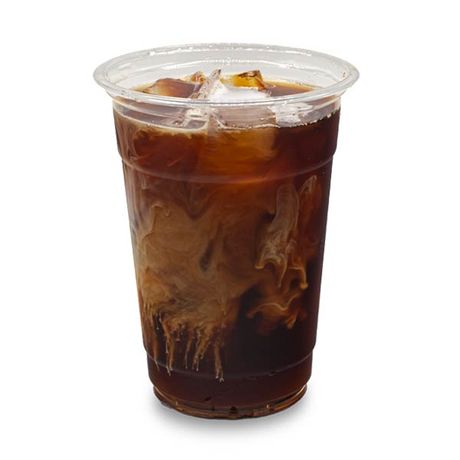 Cup of iced coffee with an optional splash of milk