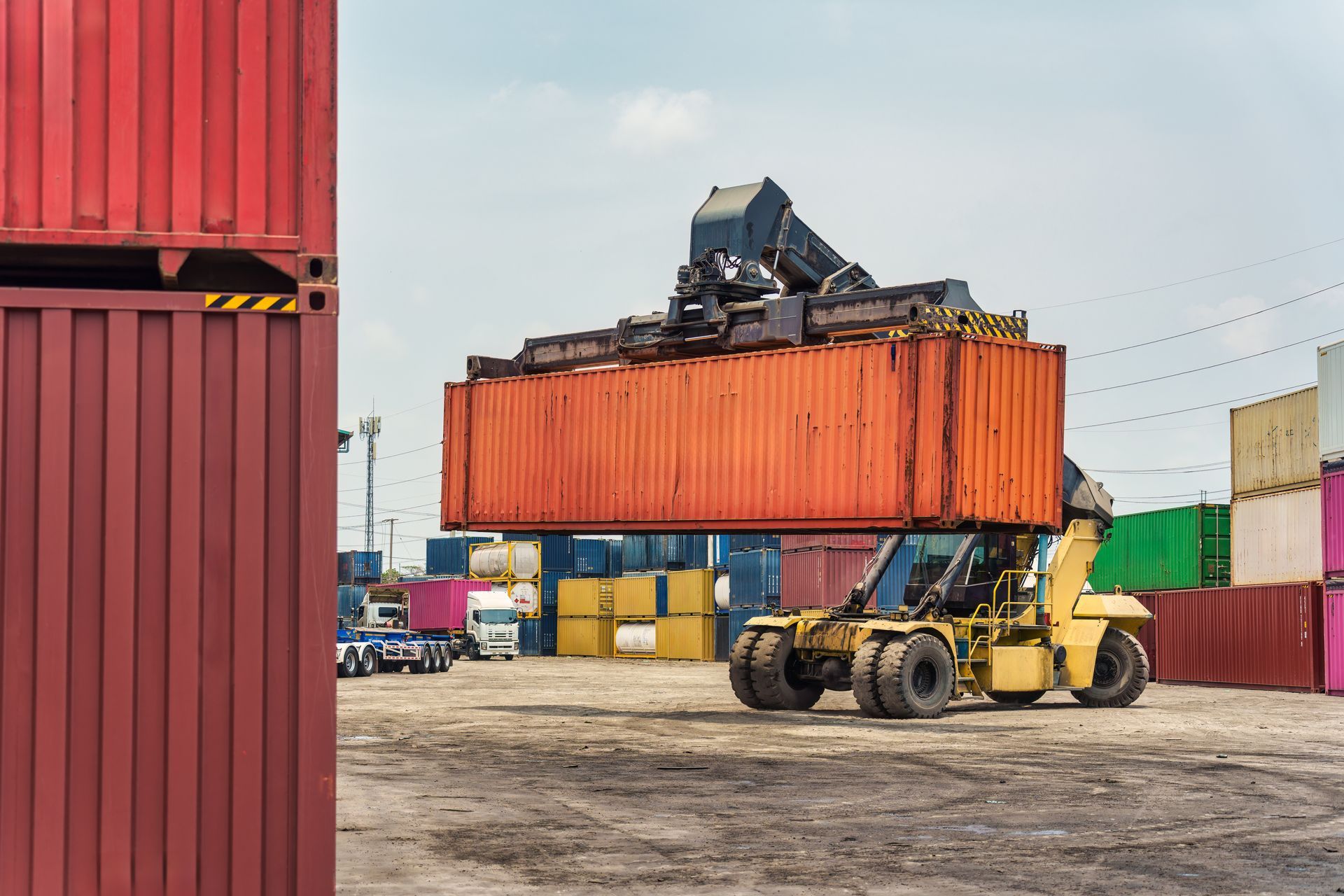 A shipping container.